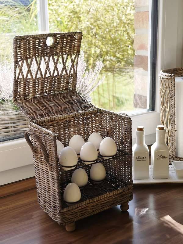 Aufbewahrungskorb für Eier Eierkorb aus Rattan